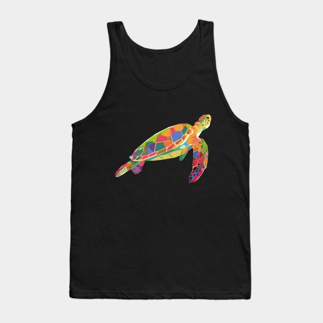 Colorful Sea Turtle Tank Top by mursyidinejad